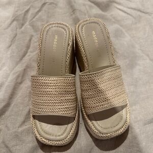 Steve Madden Beige Woven Espadrille Sandals